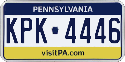 PA license plate KPK4446