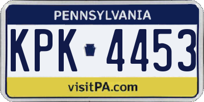 PA license plate KPK4453