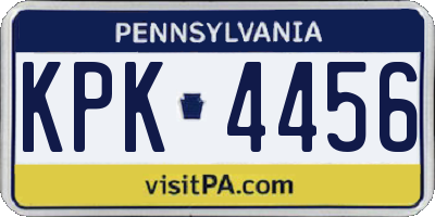 PA license plate KPK4456