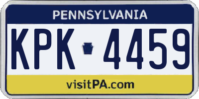 PA license plate KPK4459