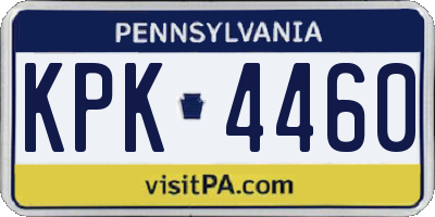 PA license plate KPK4460