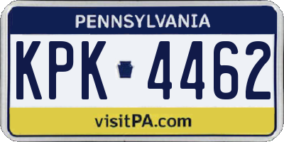 PA license plate KPK4462