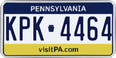 PA license plate KPK4464