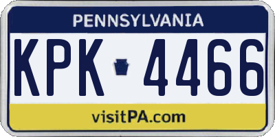 PA license plate KPK4466