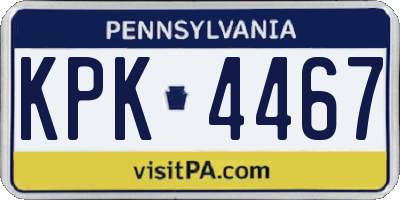 PA license plate KPK4467