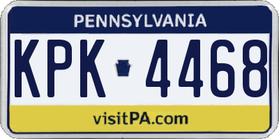PA license plate KPK4468