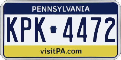 PA license plate KPK4472