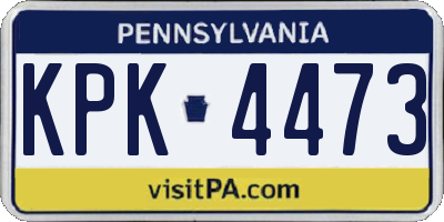 PA license plate KPK4473