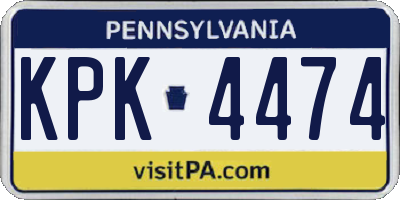 PA license plate KPK4474