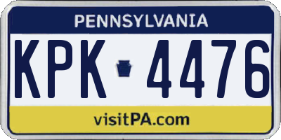 PA license plate KPK4476