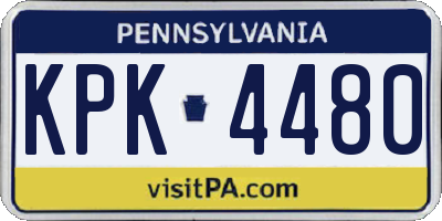 PA license plate KPK4480