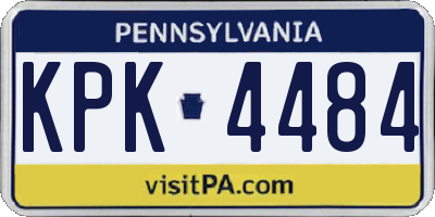 PA license plate KPK4484