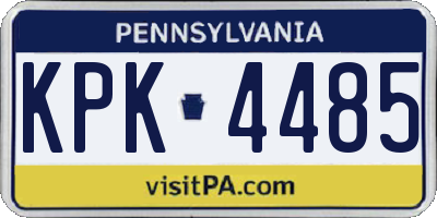 PA license plate KPK4485