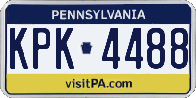 PA license plate KPK4488