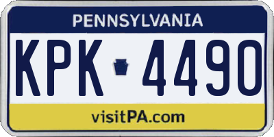 PA license plate KPK4490