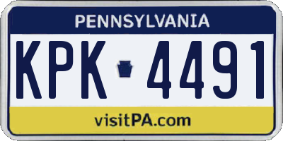 PA license plate KPK4491