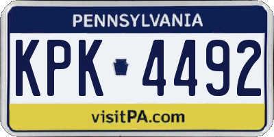 PA license plate KPK4492