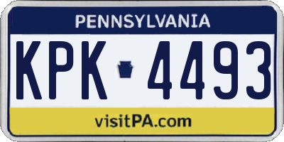 PA license plate KPK4493