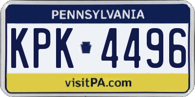 PA license plate KPK4496