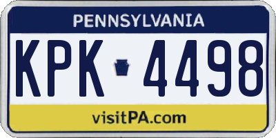 PA license plate KPK4498