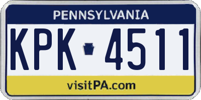 PA license plate KPK4511