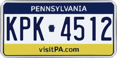 PA license plate KPK4512