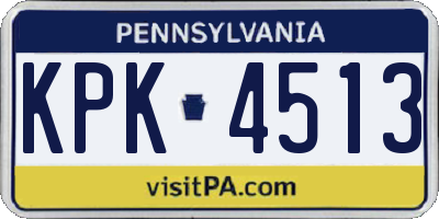 PA license plate KPK4513