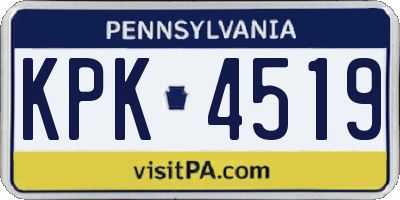 PA license plate KPK4519