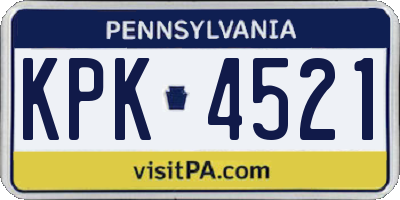 PA license plate KPK4521