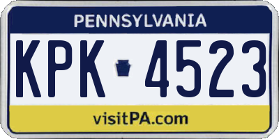 PA license plate KPK4523