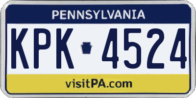PA license plate KPK4524