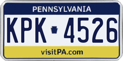 PA license plate KPK4526