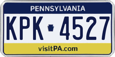 PA license plate KPK4527