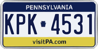 PA license plate KPK4531