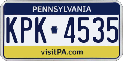 PA license plate KPK4535