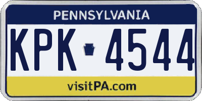 PA license plate KPK4544