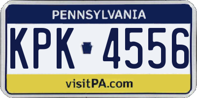 PA license plate KPK4556