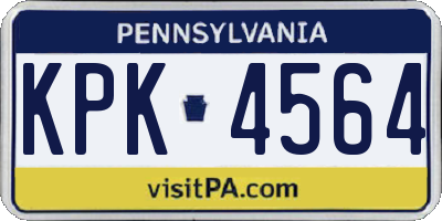 PA license plate KPK4564