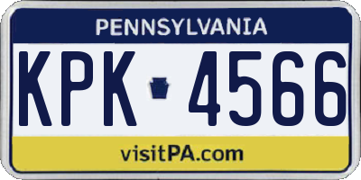 PA license plate KPK4566