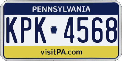 PA license plate KPK4568