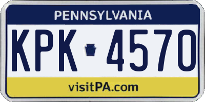 PA license plate KPK4570