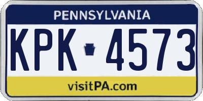 PA license plate KPK4573