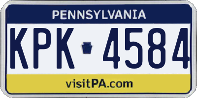 PA license plate KPK4584