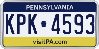 PA license plate KPK4593