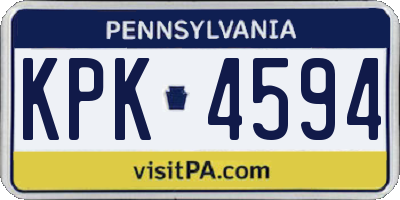 PA license plate KPK4594