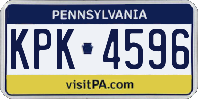 PA license plate KPK4596