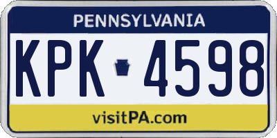 PA license plate KPK4598