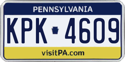 PA license plate KPK4609