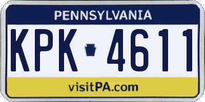 PA license plate KPK4611