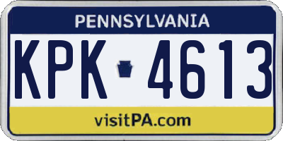 PA license plate KPK4613